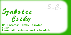 szabolcs csiky business card